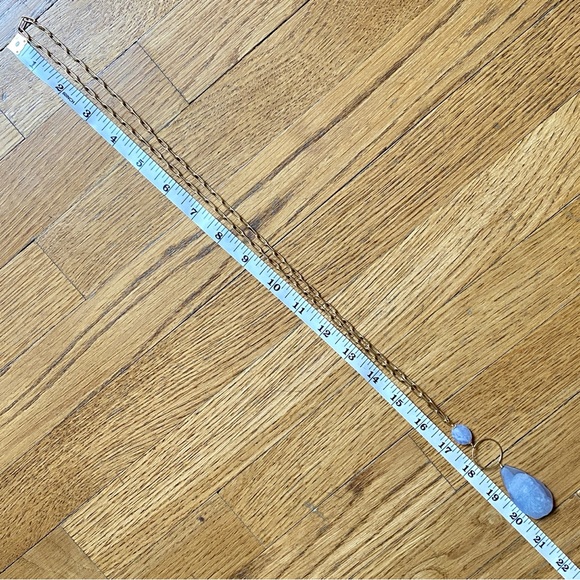 20 Inch Blue Chalcedony Faceted Teardrop Pendant Necklace - Picture 6 of 9